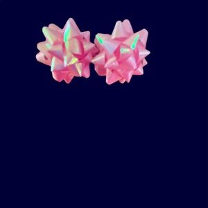 Beautiful Pink Bow Post Earrings.Perfect for the Holidays & Parties.NWOT